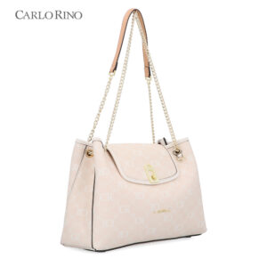 CR Monogram in Cream Shoulder Tote