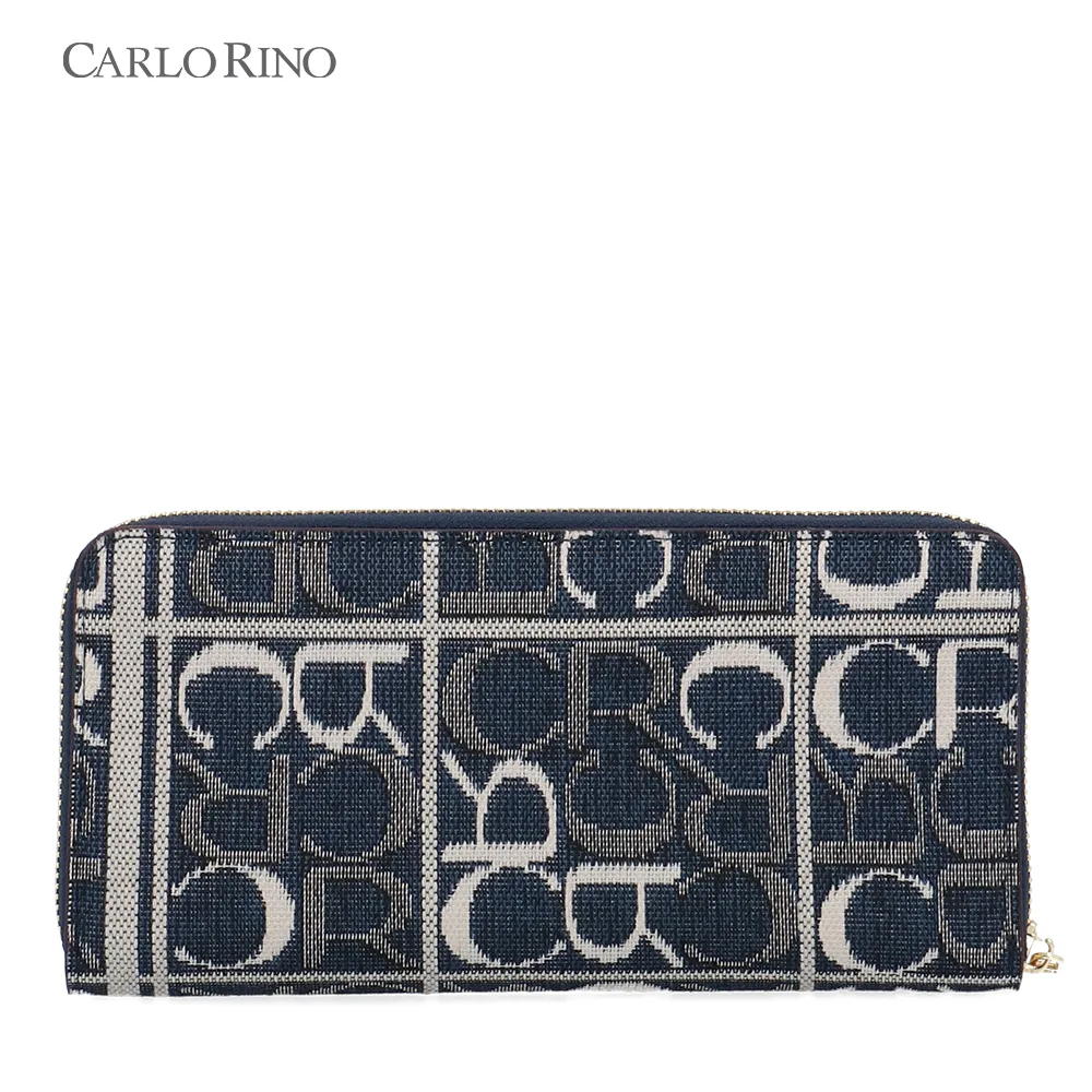 Carlo GEO Jacquard Single Zip Around Wallet