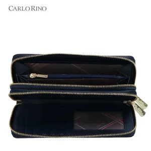 Carlo GEO Jacquard Double Zip Around Wallet