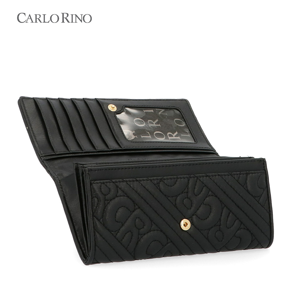 Dangerously Black Short 2 Fold Long Wallet Carlo Rino Online Shopping