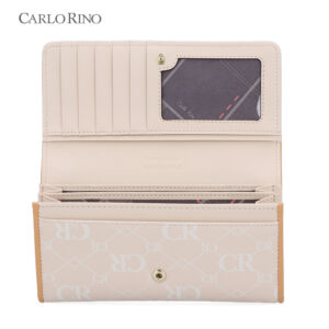 CR Monogram in Cream 2-Fold Long Wallet