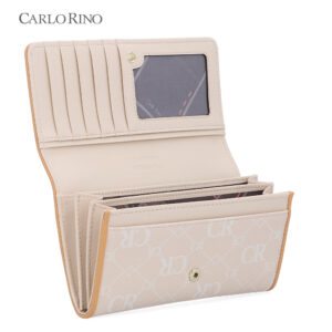 CR Monogram in Cream 2-Fold Long Wallet