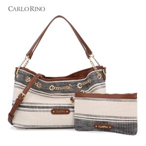 Rustic Weave Style 2-Way Crossbody Bag