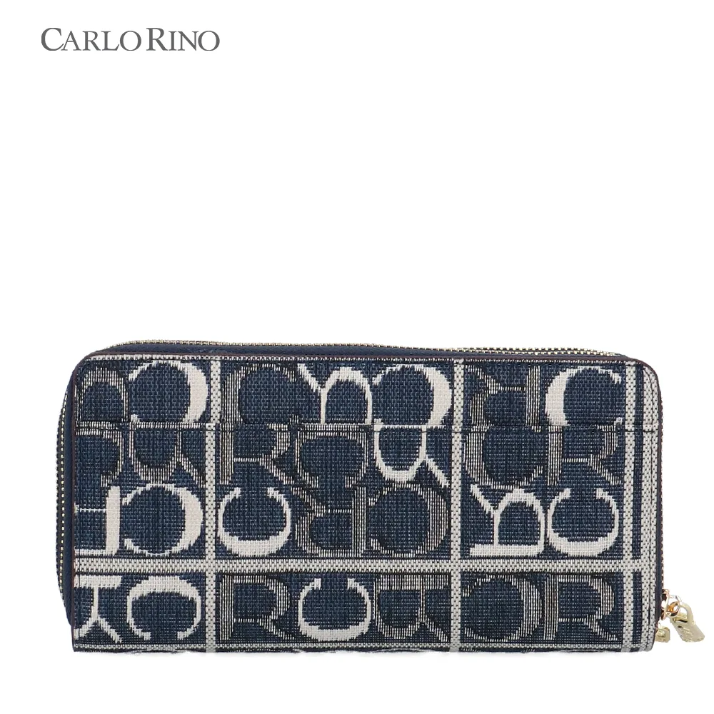 Carlo GEO Jacquard Double Zip Around Wallet