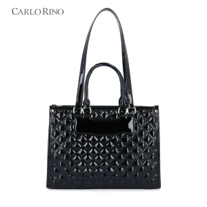 CR Ezra Glossy Quilted Tote Bag